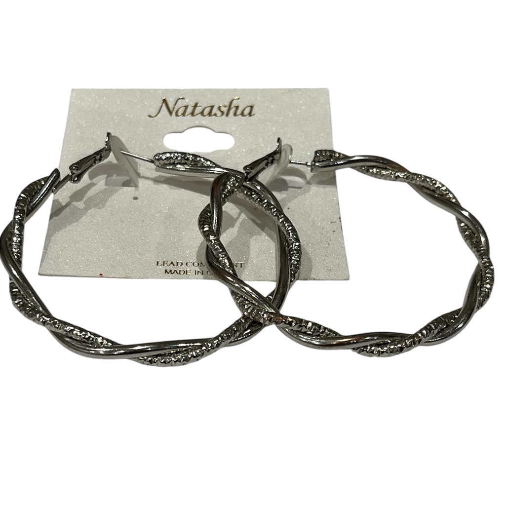 Natasha Chrome 2 12 Hoop Earrings Pierced 25$